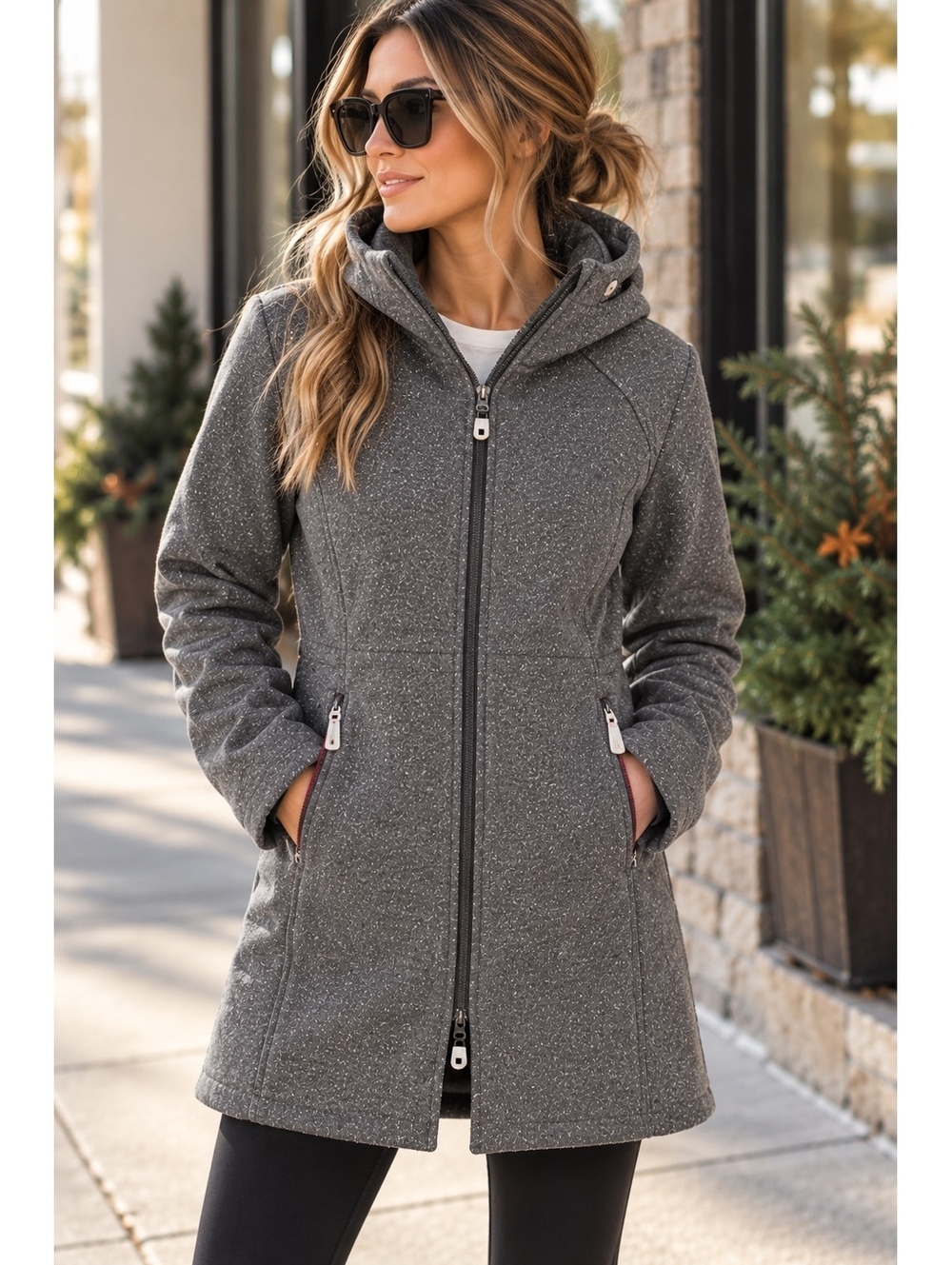 Lululemon Hooded Long Jacket – Size 6 – Heathered Gray – Sold Out Style - Picture 1 of 5